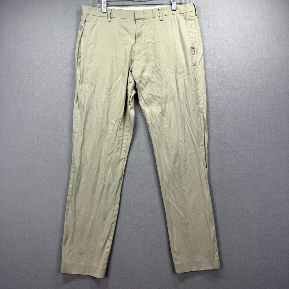 J CREW Dress Pants Mens‎ 35x31* Beige Cotton Formal Ludlow Slim Fit Straight Leg
